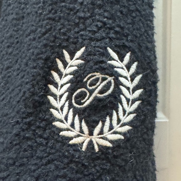 VS Pink Black Fleece Button Down, sz lg - Picture 2 of 4